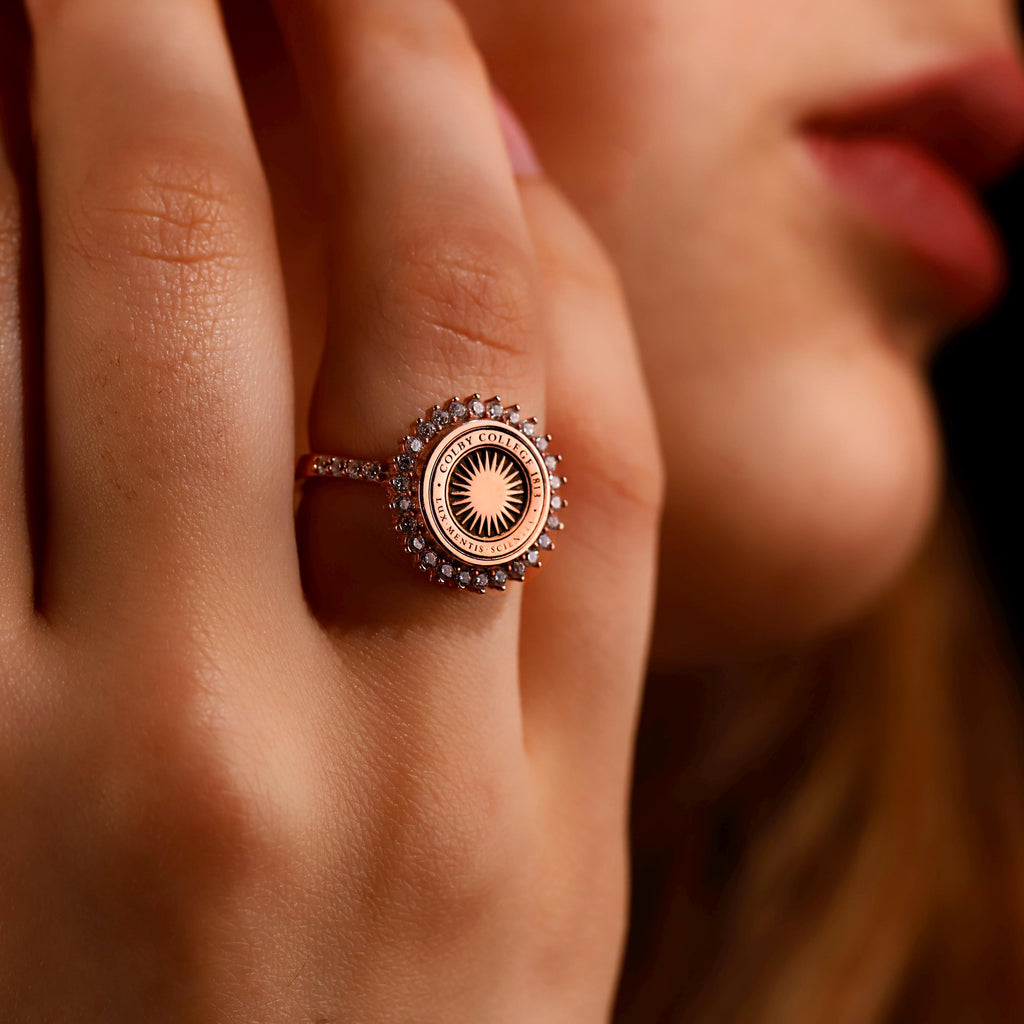 University Rings with Sparkling CZ Diamonds
