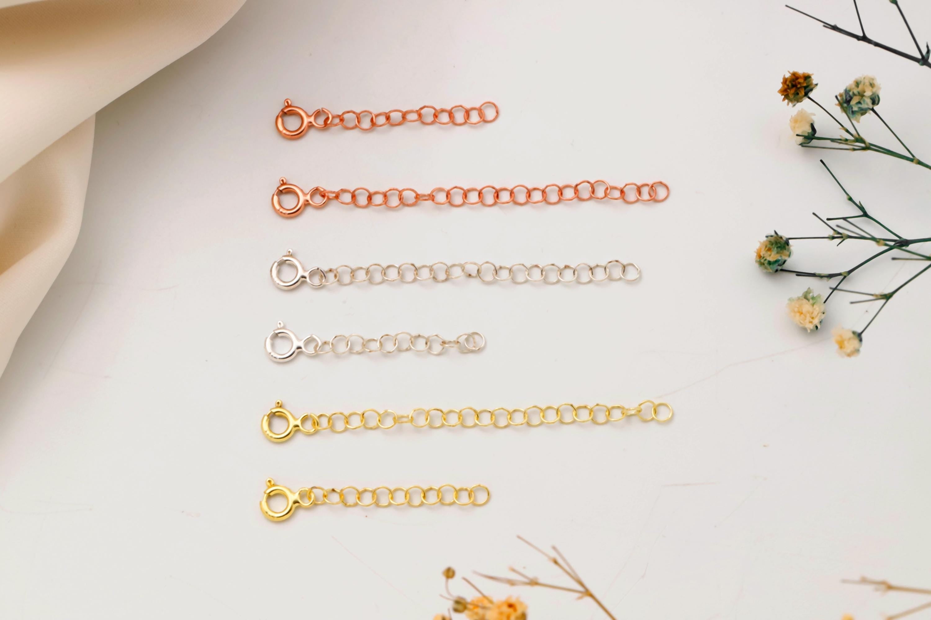 Adjustable Chain Extender for Necklaces & Bracelets - 925 Sterling Silver