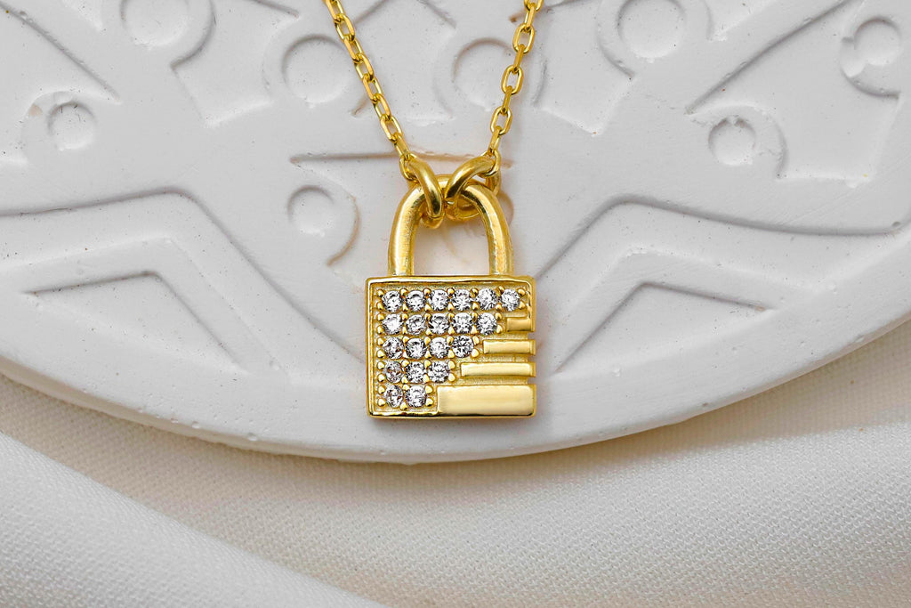 Personalized Initial Padlock Necklace | Stunning CZ Diamond & Sterling Silver Elegance