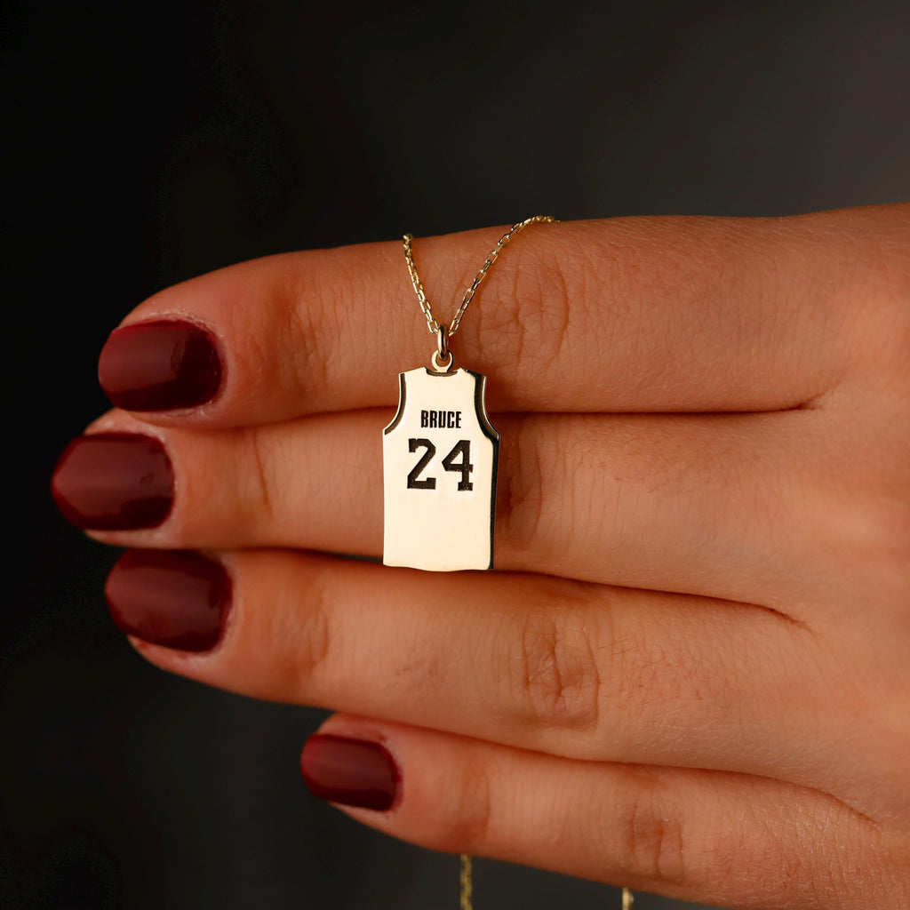 Hoop Dreams Personalized Sterling Silver Basketball Necklace - Custom Name & Number