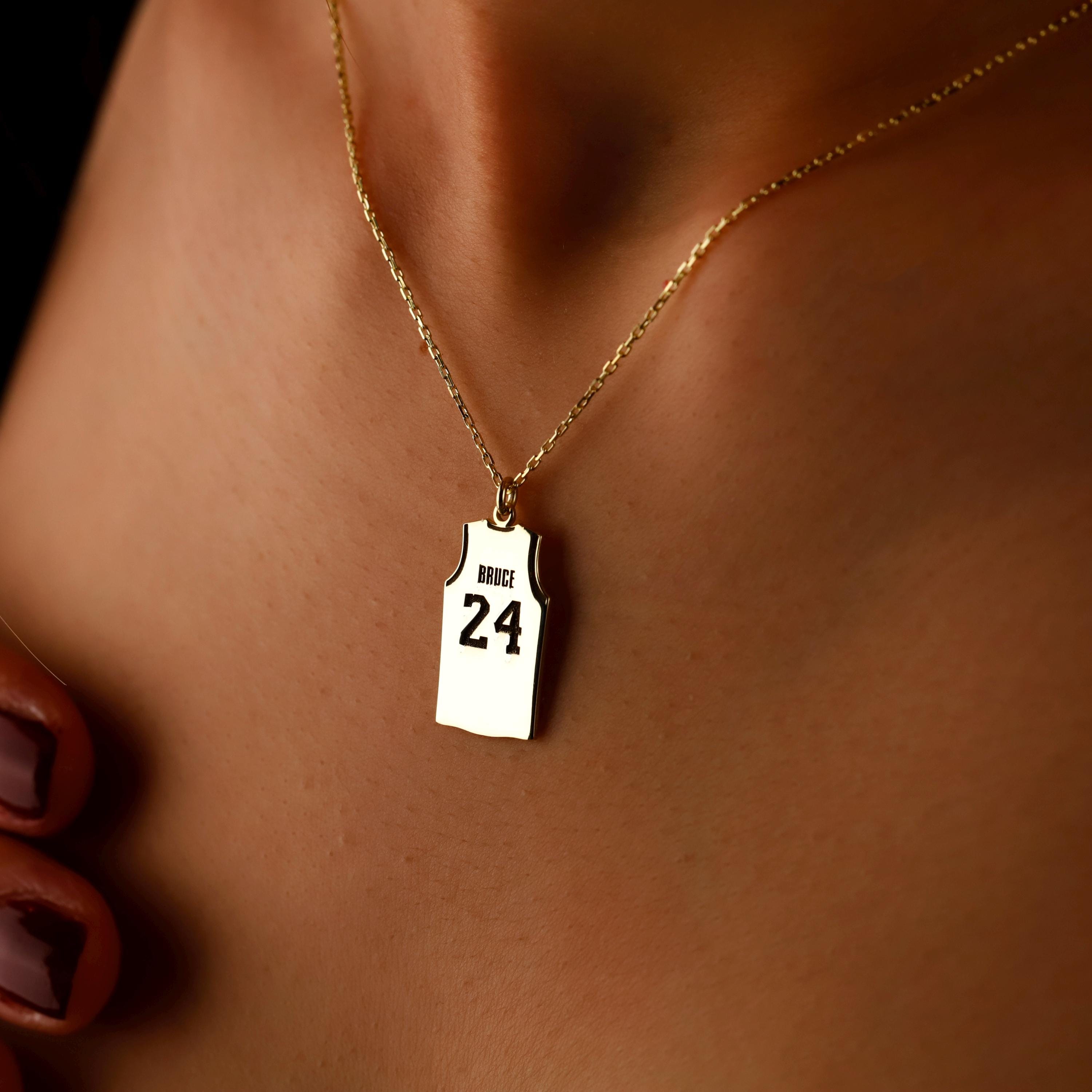 Hoop Dreams Personalized Sterling Silver Basketball Necklace - Custom Name & Number