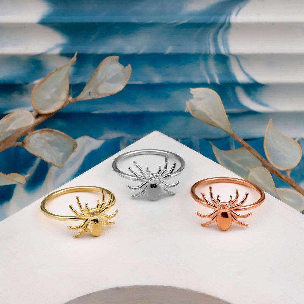 Mystic Aura Spider Ring in 925 Sterling Silver
