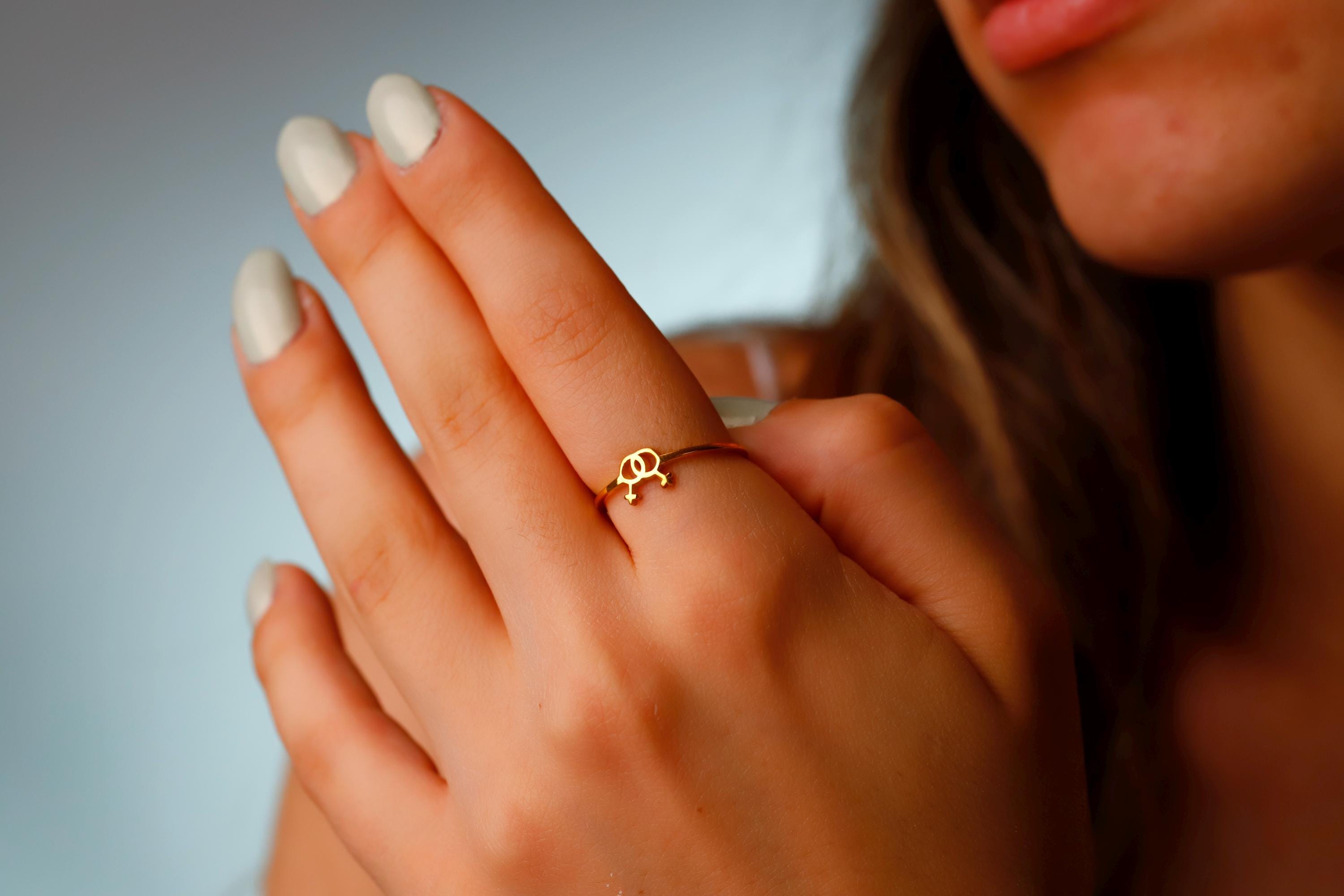 Pride & Joy Sterling Silver Gender Symbol Ring - Celebrate Lesbian & Non-Binary Empowerment