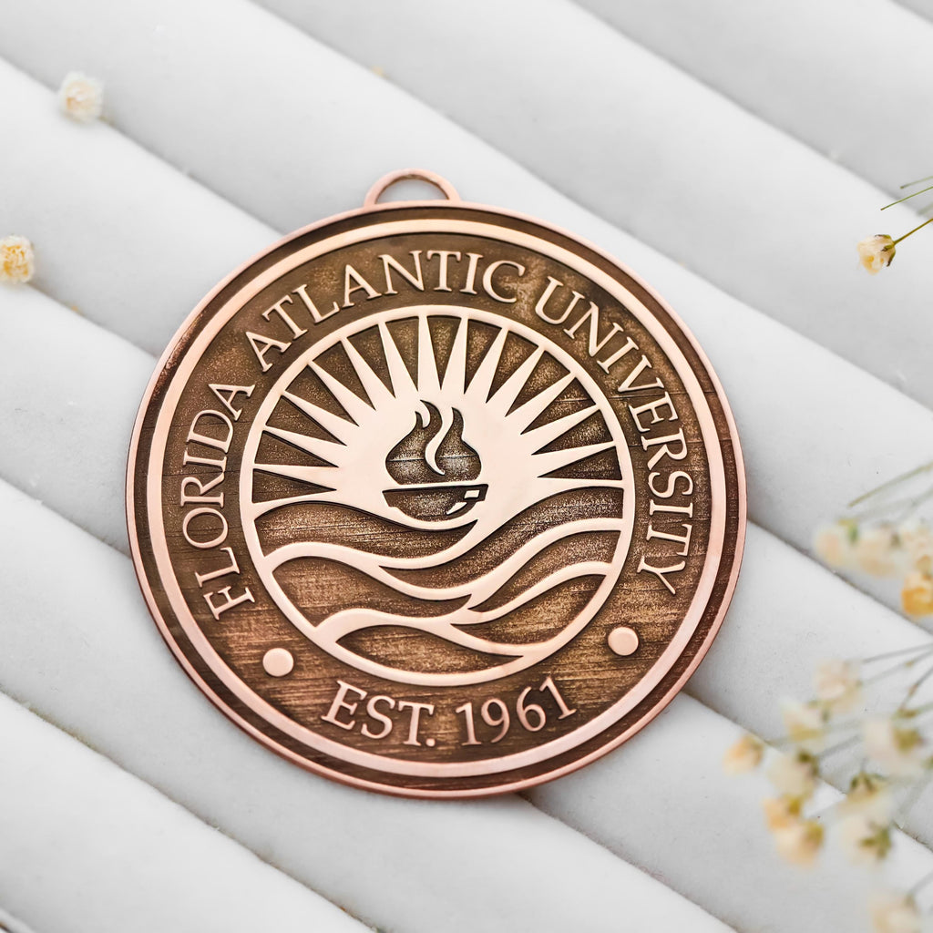 Engraved College Logo Medal - 925 Sterling Silver Graduation Gift for Proud Graduates