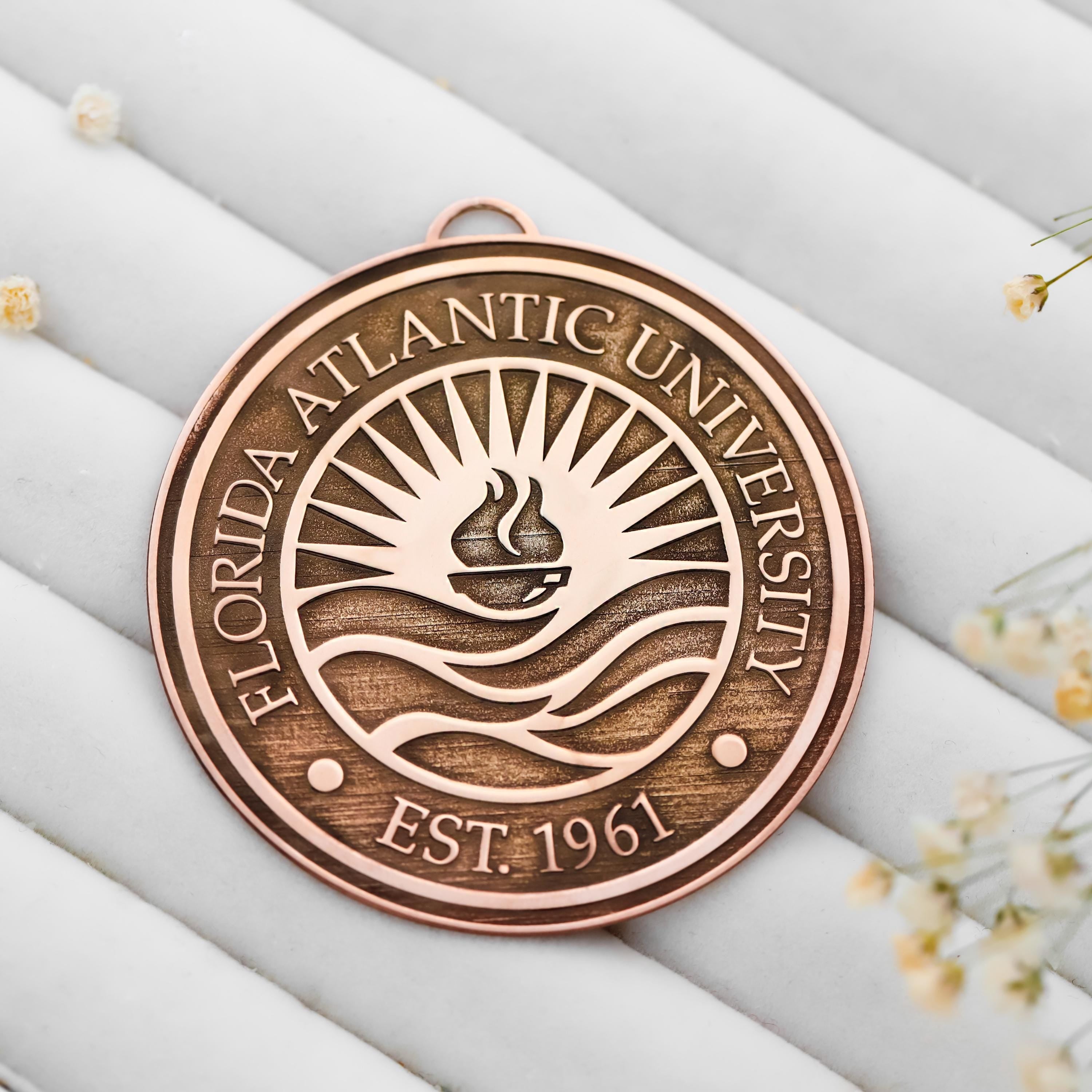Engraved College Logo Medal - 925 Sterling Silver Graduation Gift for Proud Graduates