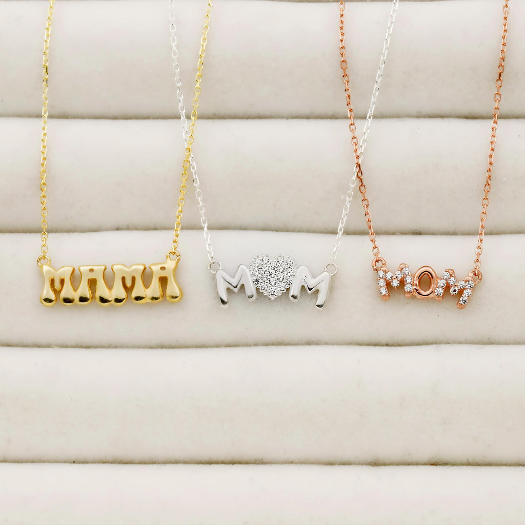 Mama Silver Pendant Necklace | 925 Sterling Silver | Heartfelt Gift for Moms