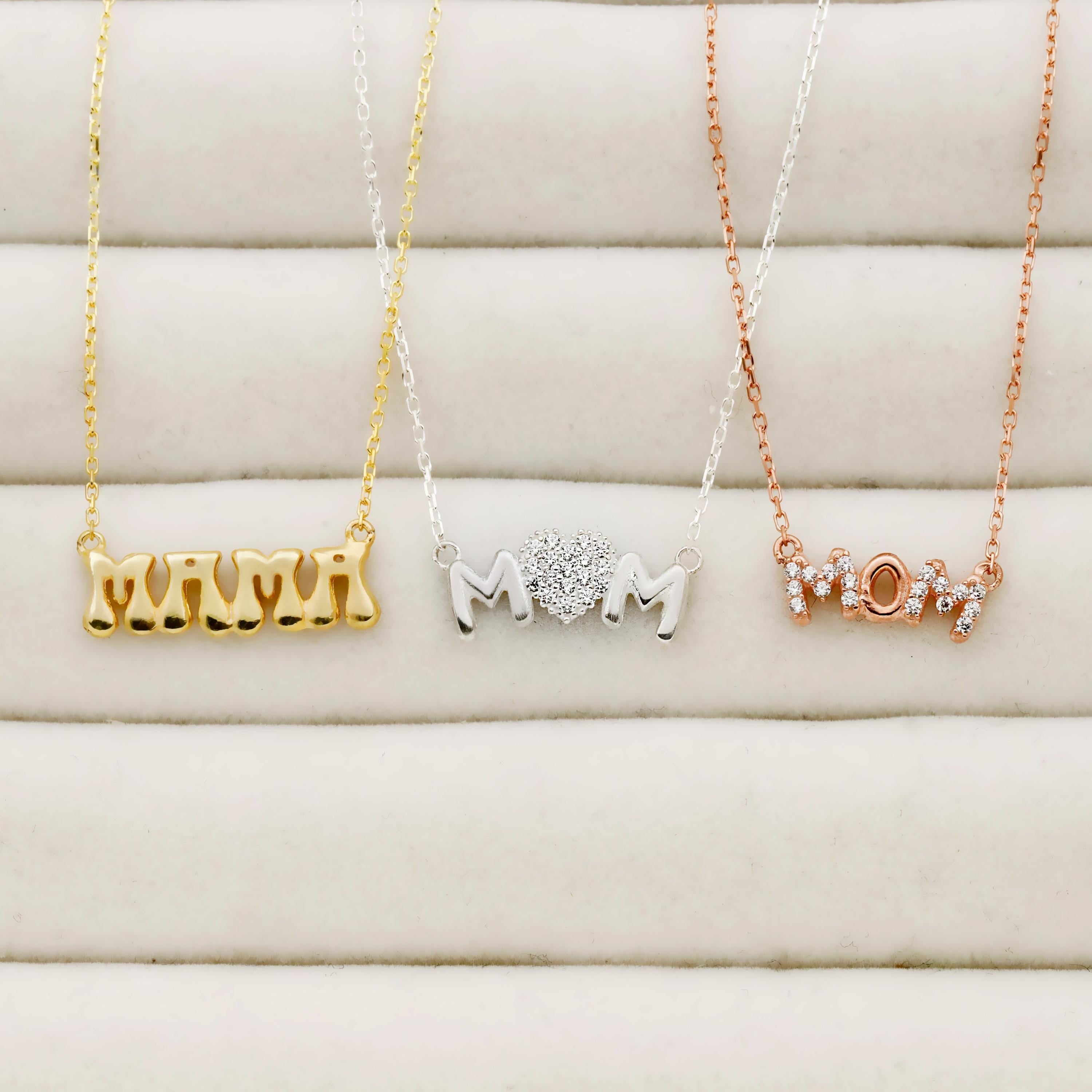 Mama Silver Pendant Necklace | 925 Sterling Silver | Heartfelt Gift for Moms