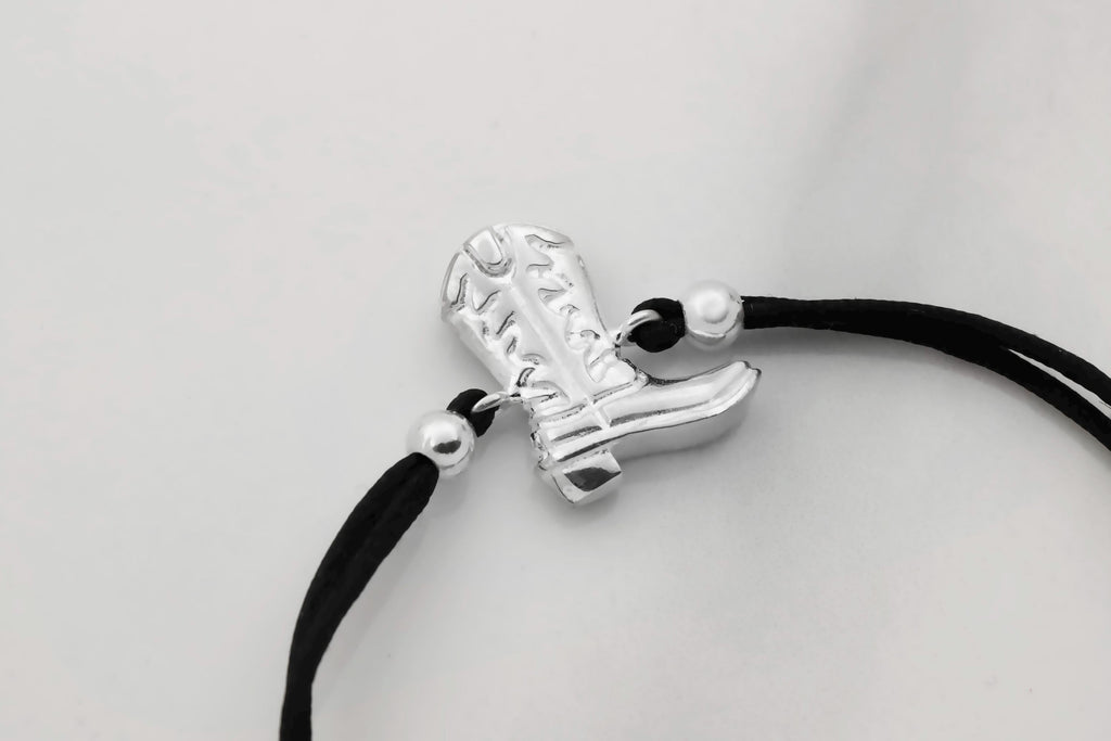 Cowboy Spirit Bracelets: 925 Sterling Silver Hat and Boots Jewelry