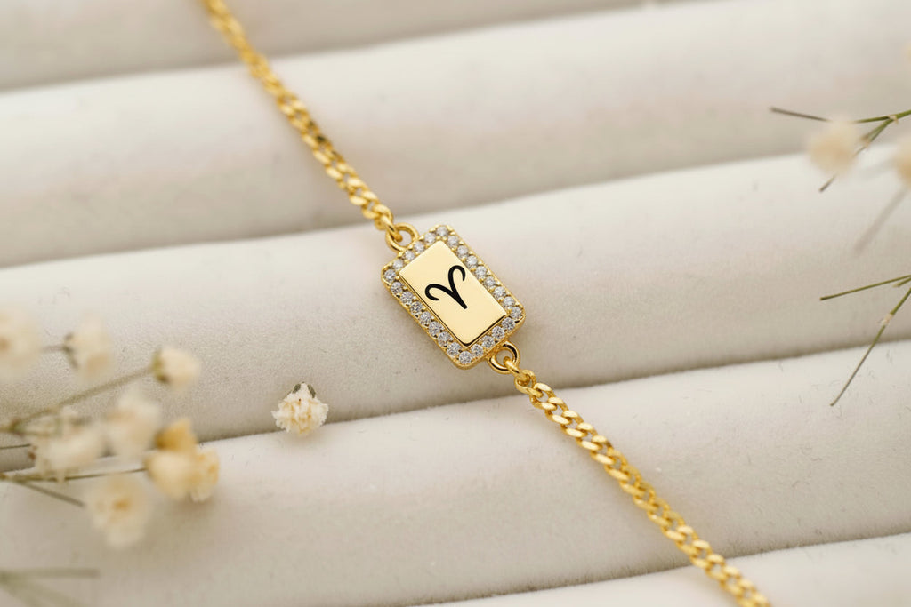 Personalized Sterling Silver with Pave Diamond Tag Bracelet