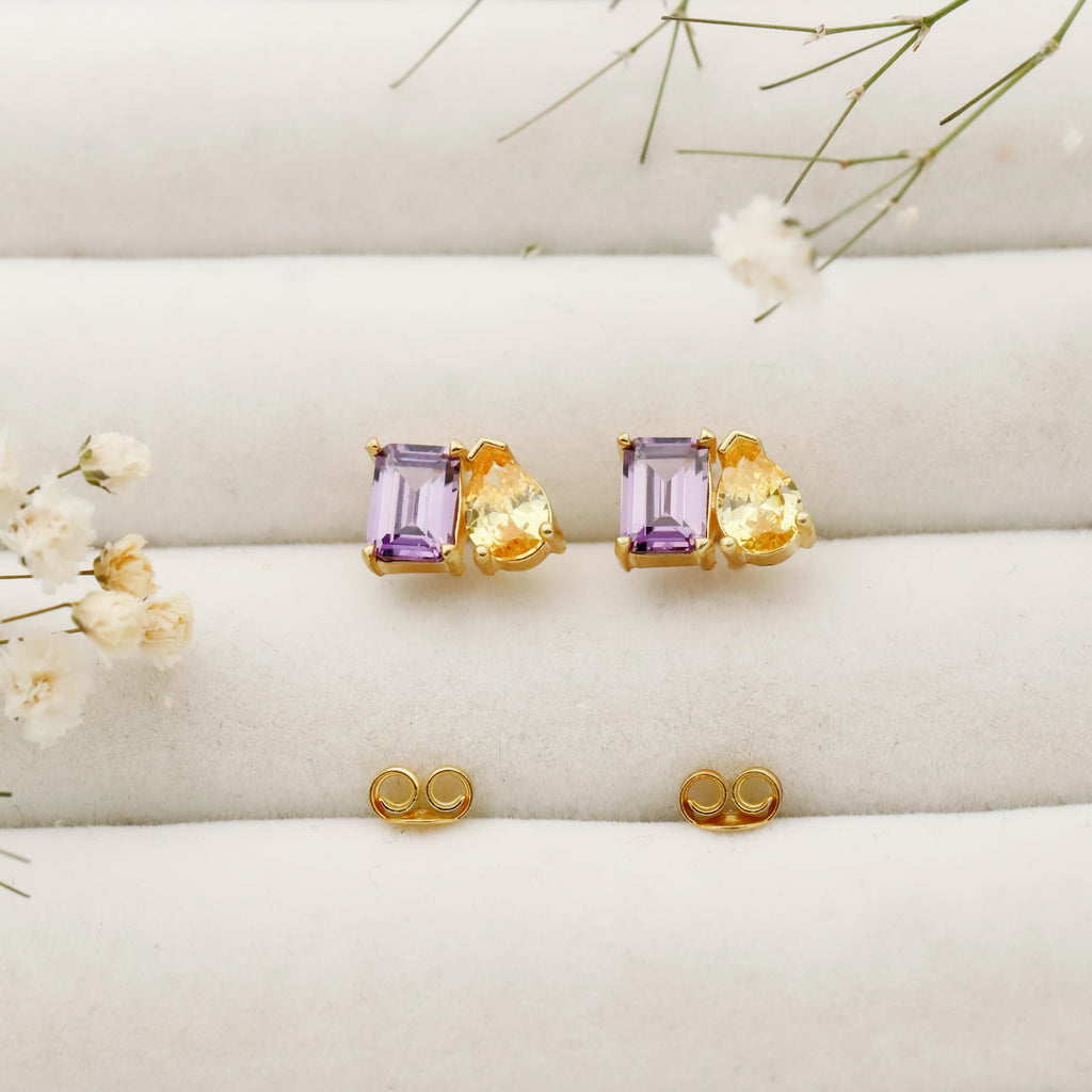 Personalized Initial 925 Sterling Silver Stud Earrings | Unique Monogrammed Jewelry by SilverGoldandRose