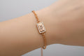 Personalized Sterling Silver with Pave Diamond Tag Bracelet