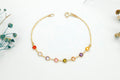 14K Gold Vermeil Colorful Natural Stone Bracelet