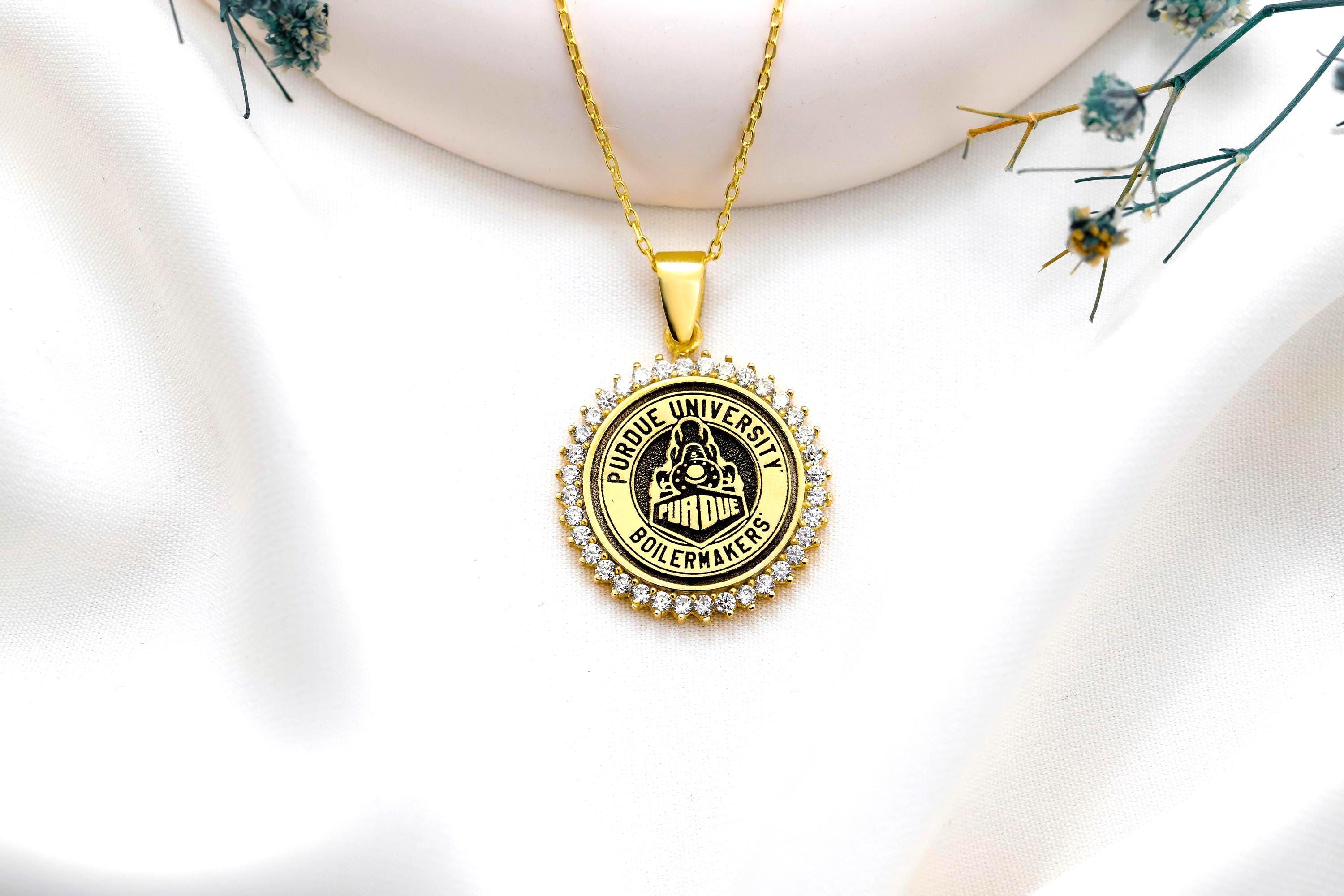 Personalized Graduation Medallion Necklace in Sterling Silver