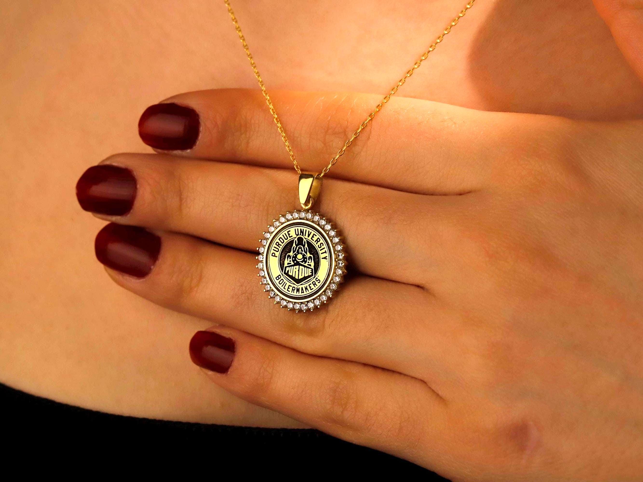 Personalized Graduation Medallion Necklace in Sterling Silver