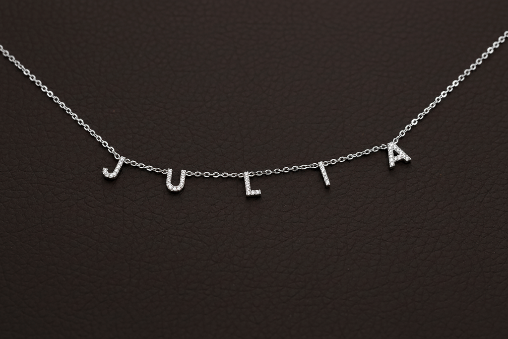Dainty Initial Pave Necklace with Diamond Heart